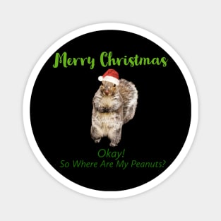 Squirrel With Santa Hat T-shirt Magnet